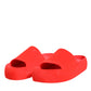 Dolce & Gabbana Red Rubber Slides Sandals Beachwear Shoes