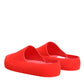 Dolce & Gabbana Red Rubber Slides Sandals Beachwear Shoes