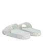 Dolce & Gabbana White Rubber Slides Sandals Beachwear Shoes