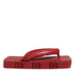 Dolce & Gabbana Red Rubber Slides Sandals Flip Flops Shoes