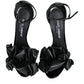 Dolce & Gabbana Black Leather Ankle Strap Heel Sandals Shoes