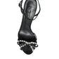 Dolce & Gabbana Black Leather Crystal Bow Heels Sandals Shoes