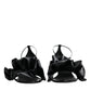 Dolce & Gabbana Black Leather Ankle Strap Heel Sandals Shoes