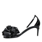 Dolce & Gabbana Black Leather Ankle Strap Heel Sandals Shoes