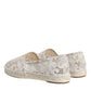 Dolce & Gabbana White Lace Viscose Espadrilles Flats Shoes