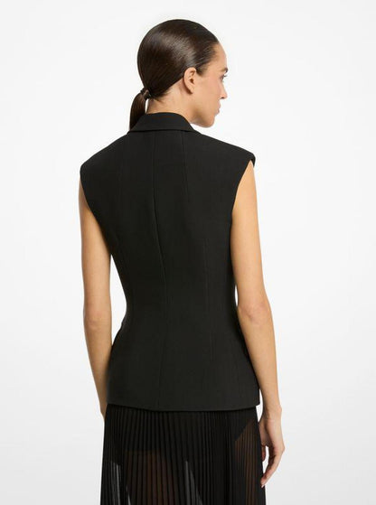 Crepe Sablé Sleeveless Jacket