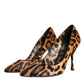 Dolce & Gabbana Brown Leopard Calf Hair Heels Pumps Shoes