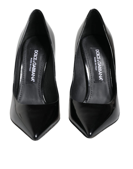 Dolce & Gabbana Black Patent Leather High Heels Pumps Shoes