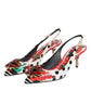 Dolce & Gabbana Multicolor Crystal Heels Slingback Shoes