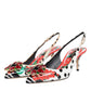 Dolce & Gabbana Multicolor Crystal Heels Slingback Shoes