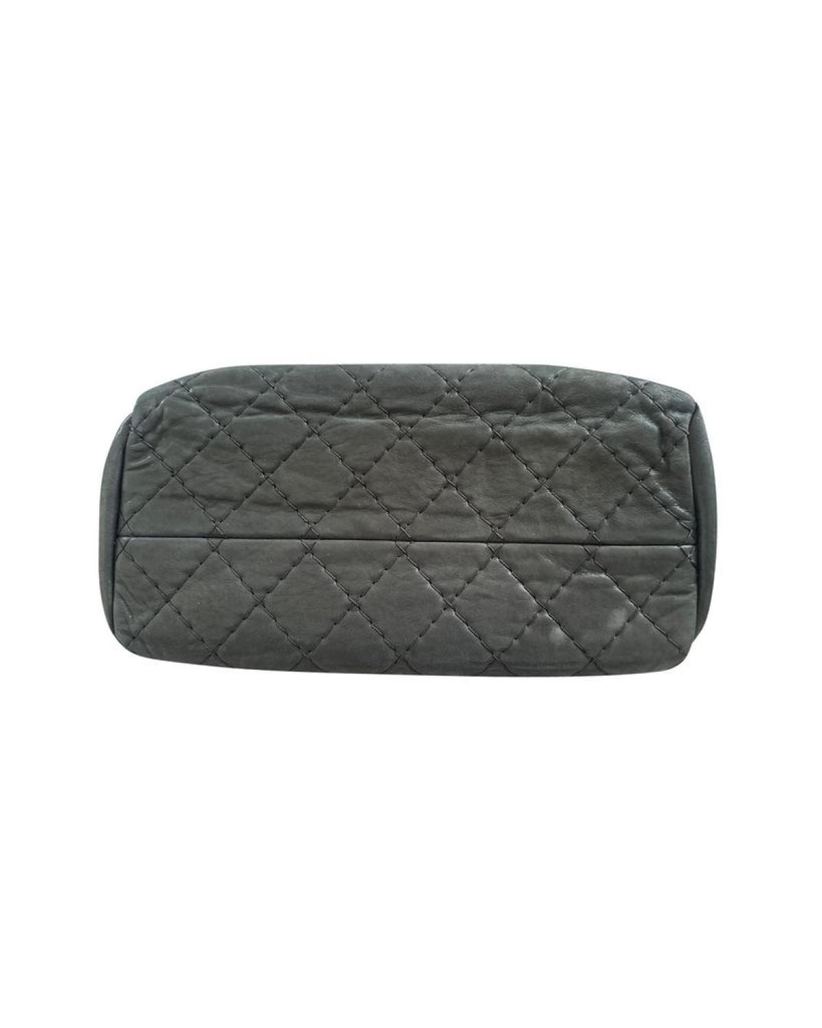 Chanel Just Mademoiselle Mini Bowler Bag in Iridescent Black Leather