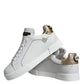 Dolce & Gabbana White Leather Portofino Low Top Sneaker Shoes