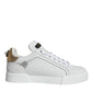 Dolce & Gabbana White Leather Portofino Low Top Sneaker Shoes