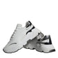 Dolce & Gabbana Silver White Daymaster Low Top Sneakers Shoes