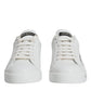 Dolce & Gabbana White Blue Portofino Low Top Sneakers Shoes