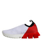 Dolce & Gabbana White Red Low Top Sorrento Men Sneakers Shoes