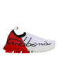 Dolce & Gabbana White Red Low Top Sorrento Men Sneakers Shoes