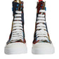 Dolce & Gabbana Multicolor Patchwork Logo High Top Sneakers Shoes