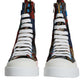 Dolce & Gabbana Multicolor Patchwork Logo High Top Sneakers Shoes