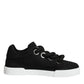 Dolce & Gabbana Black White Portofino Low Top Sneakers Shoes