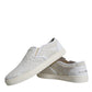 Dolce & Gabbana White Leather Lace Slip On Loafers Shoes