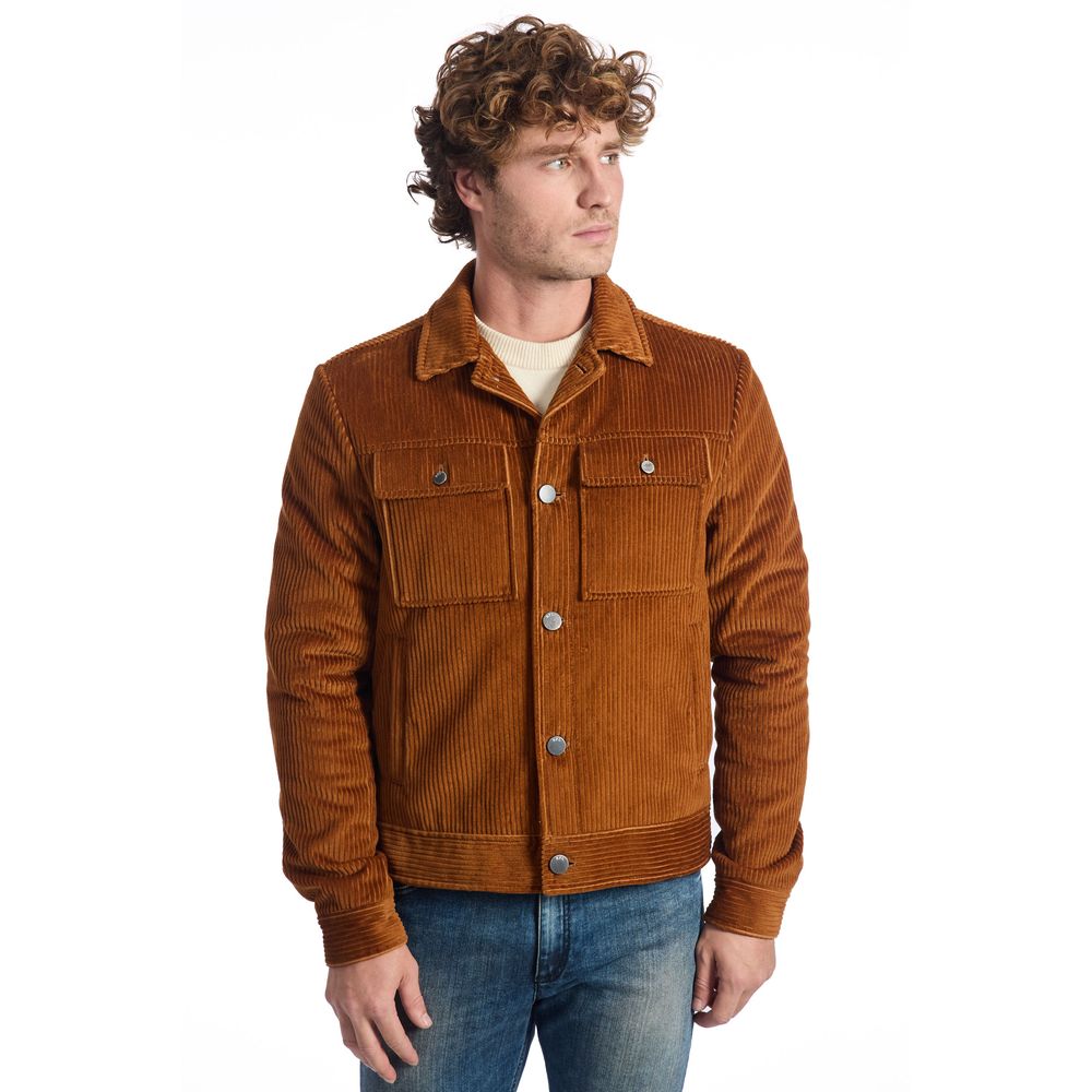 Roberto Pepe Luxury Brown Leather DI Lambskin Jacket