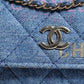 Chanel Denim Mood Flap Micro Logo Printed Fringed Shoulder Bag