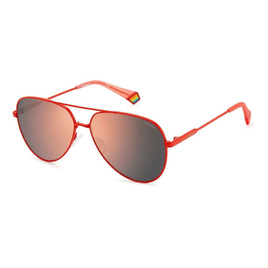 Polaroid Red Metal Sunglasses