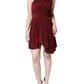 Dolce & Gabbana Red One Shoulder Pleated A-line Mini Dress