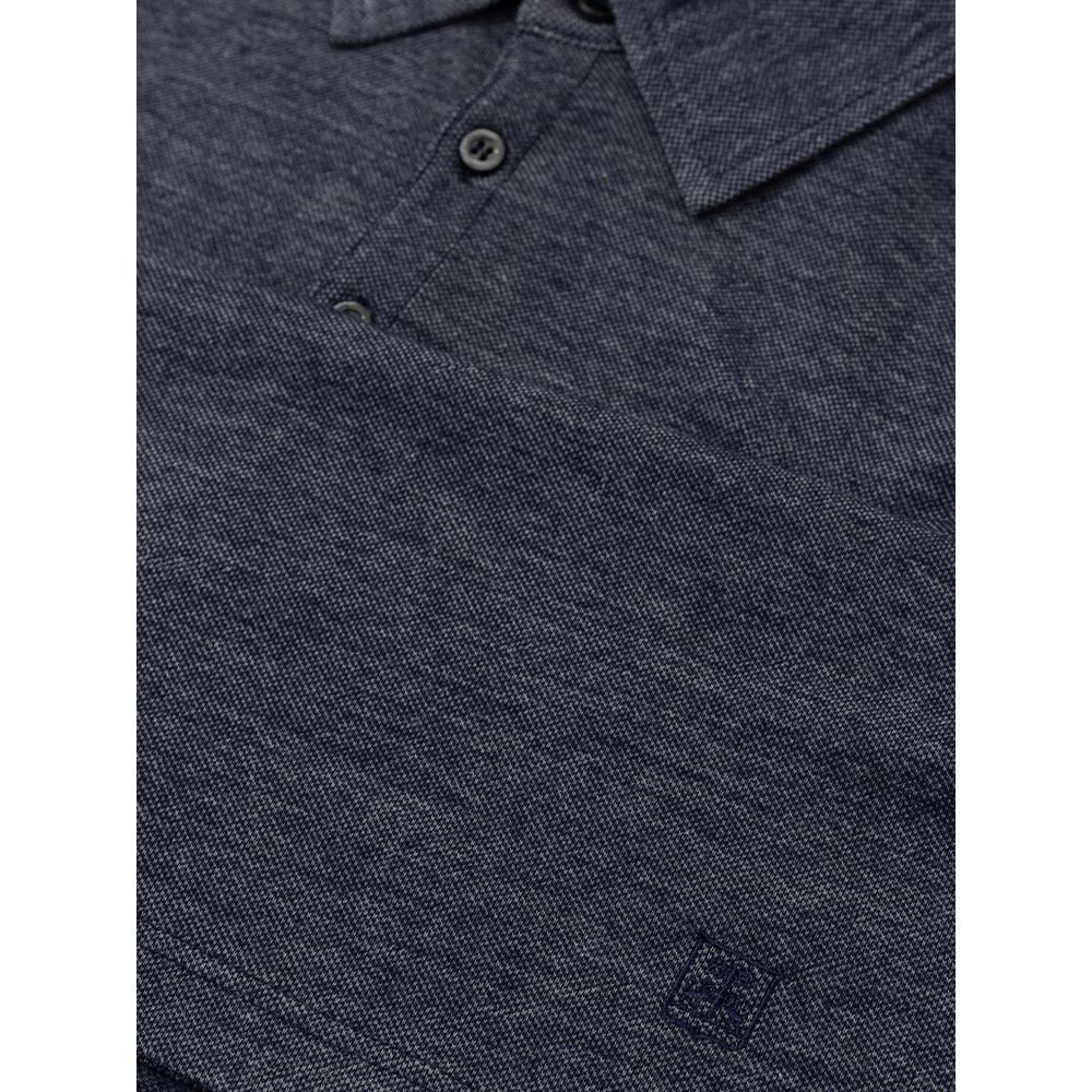 Corneliani Blue Wool Polo Shirt