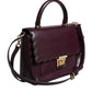 Michael Kors Purple Leather Logo Plaque Crossbody MINDY Satchel Bag