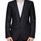 Dolce & Gabbana Dark Blue Wool Single Breasted Dress Coat Blazer