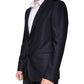 Dolce & Gabbana Dark Blue Wool Single Breasted Dress Coat Blazer