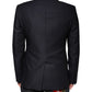 Dolce & Gabbana Dark Blue Wool Single Breasted Dress Coat Blazer