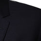 Dolce & Gabbana Dark Blue Wool Single Breasted Dress Coat Blazer