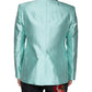 Dolce & Gabbana Mint Green Silk Single Breasted Coat Blazer