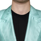 Dolce & Gabbana Mint Green Silk Single Breasted Coat Blazer