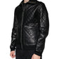 Dolce & Gabbana Black Calf Leather Quilted Full Zip Jacket