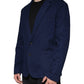 Dolce & Gabbana Blue Notch Single Breasted Dress Coat Blazer