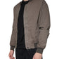 Bikkembergs Brown Full Zip Biker Bomber Long Sleeves Jacket