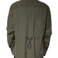 Dolce & Gabbana Military Green Cotton Bend Collared Coat Jacket