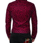 Dolce & Gabbana Fuchsia Leopard Button Down Collared Jacket