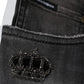 Dolce & Gabbana Black Tattered Cotton Skinny Men Denim Jeans