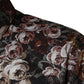 Dolce & Gabbana Multicolor Floral Cotton Men Dress GOLD Shirt