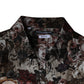 Dolce & Gabbana Multicolor Floral Cotton Men Dress GOLD Shirt