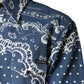 Dolce & Gabbana Blue White Bandana Print Cotton Casual Shirt