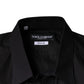 Dolce & Gabbana Black King Crown Embroidered GOLD Dress Shirt