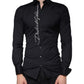 Dolce & Gabbana Black Logo Embroidered SICILIA Dress Shirt