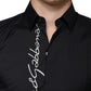 Dolce & Gabbana Black Logo Embroidered SICILIA Dress Shirt