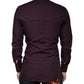 Dolce & Gabbana Dark Violet Cotton Dress GOLD Men Formal Shirt